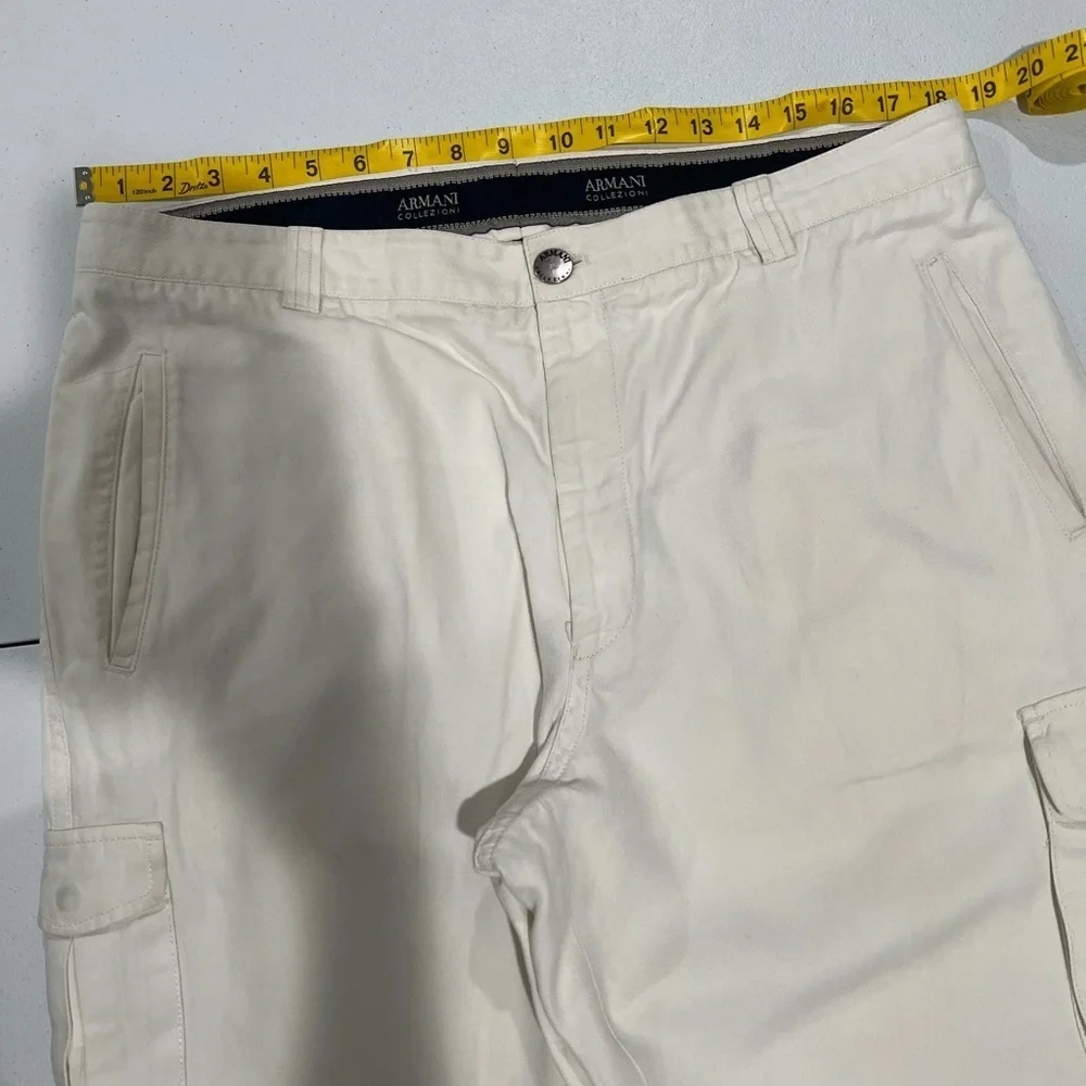 ARMANI COLLEZIONI Men's beige cargo pants zip button pockets 36